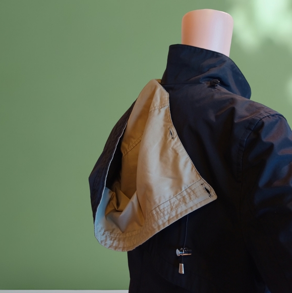 Liz Claiborne Midweight Anorak Black Water Resistant Outerwear Hooded Jacket - Picture 8 of 16